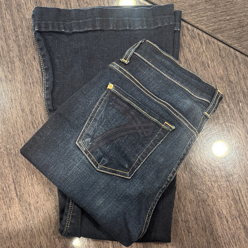 7 For All Mankind Dark Blue Boot Cut Jeans